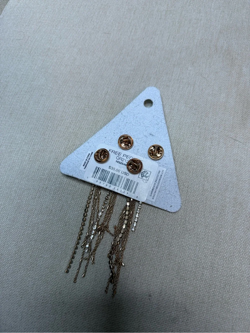 Free People Brandy Fringe Pin Set Gold NWT